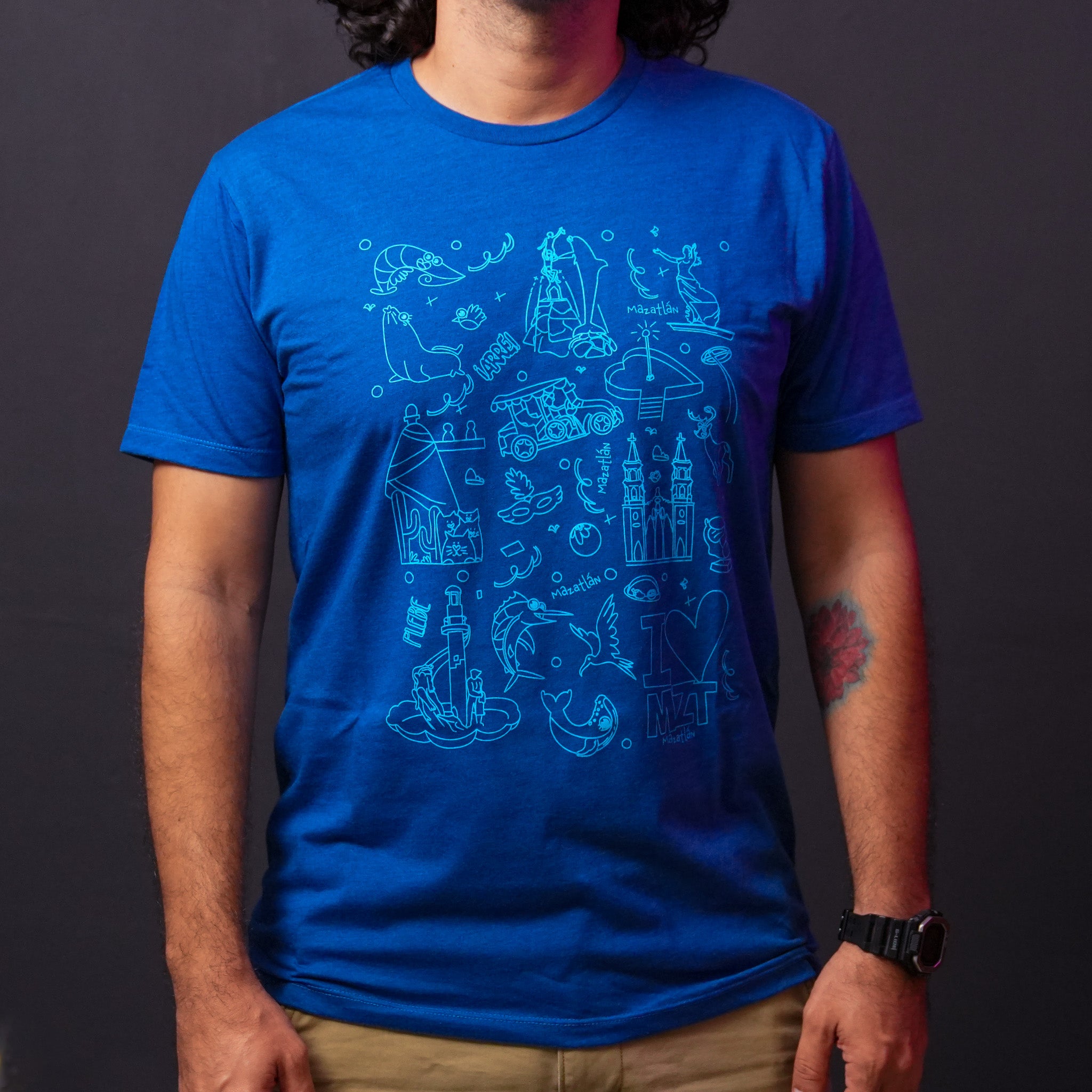 Playera Collage Mazatleco Azul