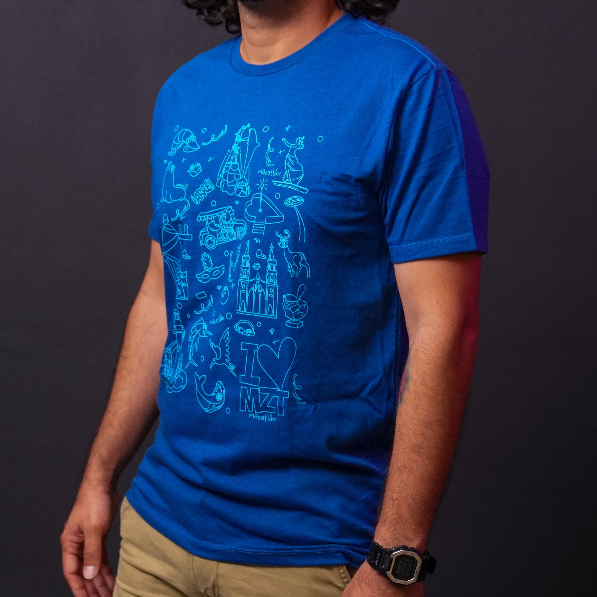 Playera Collage Mazatleco Azul