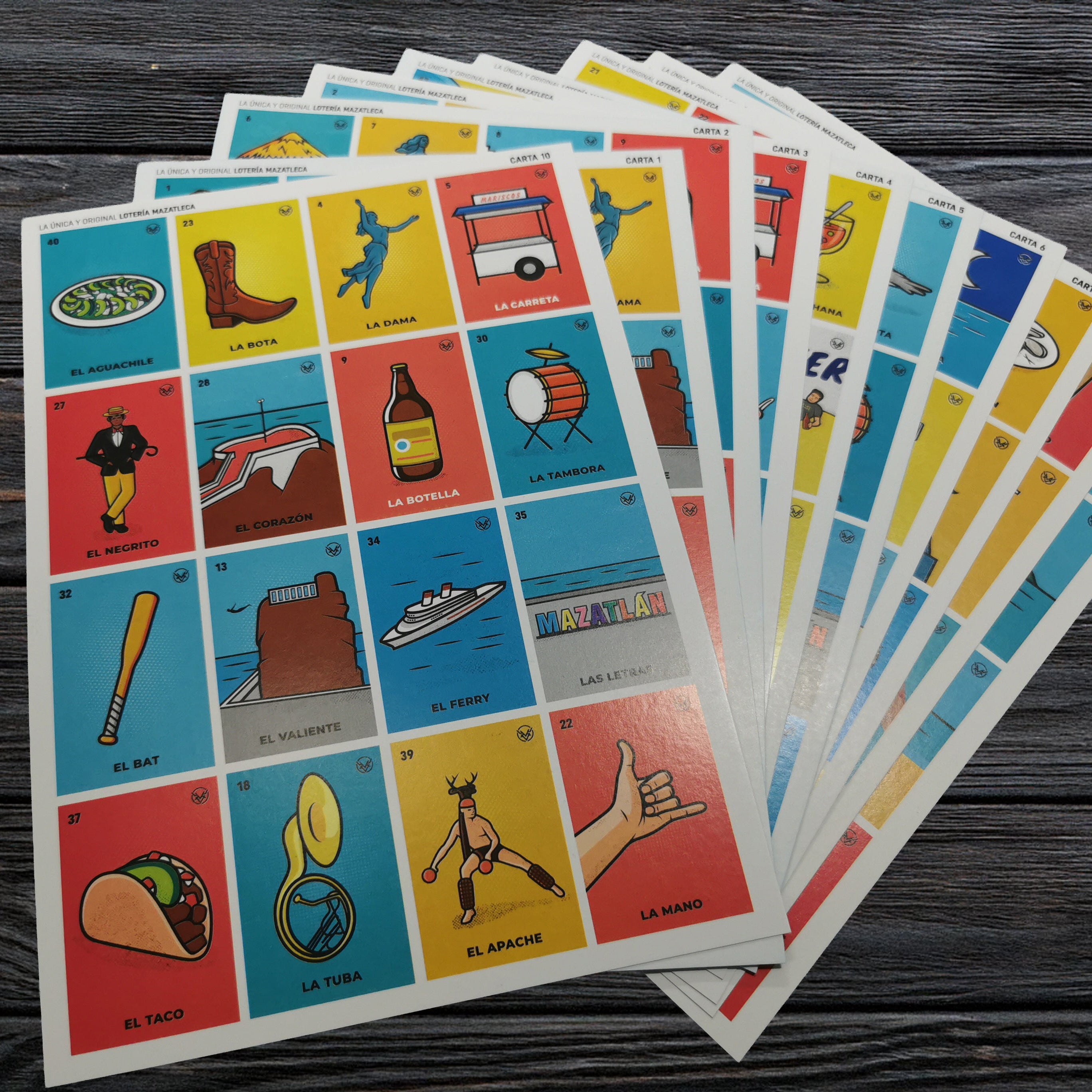 Lotería Mexicana estilo Mazatlán